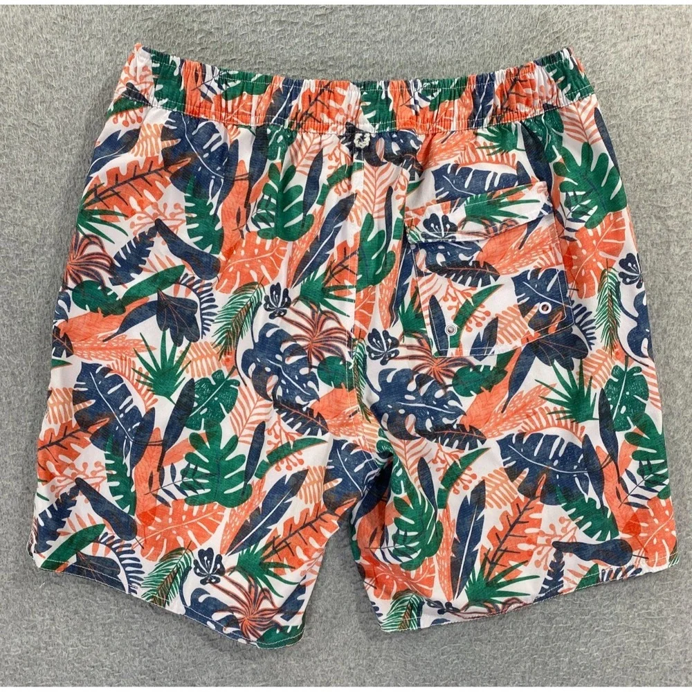 Johnnie-O Men's Swimsuit Lined‎ Trunks Shorts Largo Conch Medium Drawstring Zip